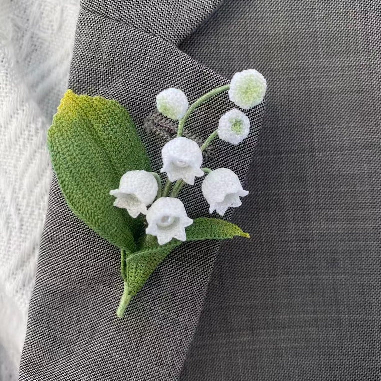 Maiglöckchen Brosche Gehäkelt Anstecknadel Hochzeitsschmuck Geburtsblume Mai