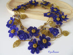 Lariat Häkelkette, Häkelkette, Lariat Blumenmuster, Türkischer Oya Schmuck