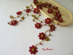 Lariat Häkelkette, Häkelkette, Lariat Blumenmuster, Türkischer Oya Schmuck