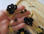 Lariat Häkelkette, Häkelkette, Lariat Blumenmuster, Türkischer Oya Schmuck