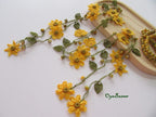 Gelbe Blumen Lange Wickelkette, Perlen Häkelkette, Türkische Oya Spitze Lariat, Häkelschmuck