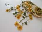Gelbe Blumen Lange Wickelkette, Perlen Häkelkette, Türkische Oya Spitze Lariat, Häkelschmuck
