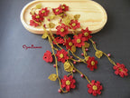 Lariat Häkelkette, Häkelkette, Lariat Blumenmuster, Türkischer Oya Schmuck