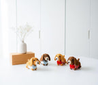 Gehäkelter Dackel Schlüsselanhänger, Mini Dackel Plüschtier, Handgemachter Wursthund Amigurumi, Hunde Liebhaber Geschenk