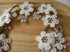 Weiße Blume Lange Wickelkette, Perlen häkeln Lariat, Boho Blumen Halskette