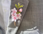 Micro Pfirsich Blume Brosche Kirschblüte Sakura gehäkelt Blume Anstecknadel