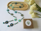 Sonnenuntergang Orange Gänseblümchen Halskette, Floral Boho Sommer Häkelschmuck, Bunte Perlen Lariat Halskette