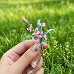 Gehäkelte Orchidee Brosche, Handgefertigt, Art-Deco-Brosche