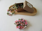 Rosa Mikro Häkelblume Türkisch Oya Halskette: Quarz Perlen Lariat, lange Verpackung Blumen Schmuck