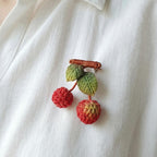 Gehäkelte Feigen Brosche, Realistische Obst Anstecknadel, Handgemacht