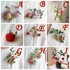 Art-Deco Apfel Blume Brosche, Miniatur Häkelblumen Anstecker für Frauen