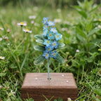 Mikro Häkeln Vergissmeinnicht Blumen Brosche, Teeny kleine blaue Blumen Accessoire, häkeln Blumenbrosche, Art-Deco-Blumenbrosche