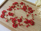 Rote türkische Oya Halskette, Häkelblume Lange Lariat, Floral Perlen Wrap Halskette, Spitze Schmuck
