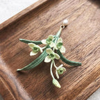 Gehäkelte Orchidee Brosche, Handgefertigt, Art-Deco-Brosche