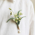 Gehäkelte Orchidee Brosche, Handgefertigt, Art-Deco-Brosche