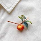 Gehäkelte Feigen Brosche, Realistische Obst Anstecknadel, Handgemacht