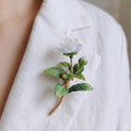 Handgehäkelte Rose Myrte Brosche, Blumenbrosche, Art-Deco-Brosche, Florale Geschenke, Häkelblumen Pin