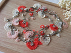 Türkische Oya Blumen Sommer Halskette, Perlen Lange Lariat, Häkelschmuck