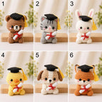 Gehäkelte Abschlusstiere Amigurumi Set Bär Katze Hase Hund Fuchs Küken Plüsch