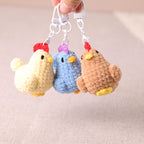 Gehäkeltes Huhn Schlüsselbund, Häkelhenne Plüsch Schlüsselanhänger, Küken Taschenanhänger, Käfig Huhn, 6 cm