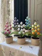 Pot de Muguet en Crochet – Décoration Florale pour Maison et Bureau