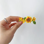 Mikrogehäkelte Sonnenblume Haarspangen, handgefertigt, 6,5 cm
