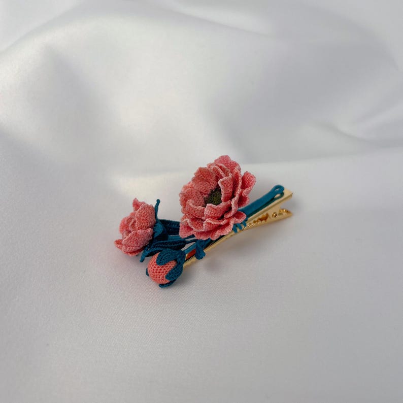 Mikrogehäkelte Manuka Haarspange Braut Haarschmuck Hochzeit Handgemacht