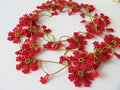 Rote Blume Häkelkette, Türkisch Oya Spitze Schmuck, Floral Lange Wrap Perlen Lariat