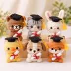 Gehäkelte Abschlusstiere Amigurumi Set Bär Katze Hase Hund Fuchs Küken Plüsch
