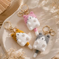 Gehäkelte Katze Schlüsselanhänger, Amigurumi Katze Taschenanhänger, Kawaii Plüsch Schlüsselanhänger, Mehrfarbig