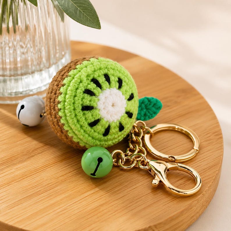 Gehäkelter Obst-Schlüsselanhänger, Amigurumi Plüsch, Taschenanhänger