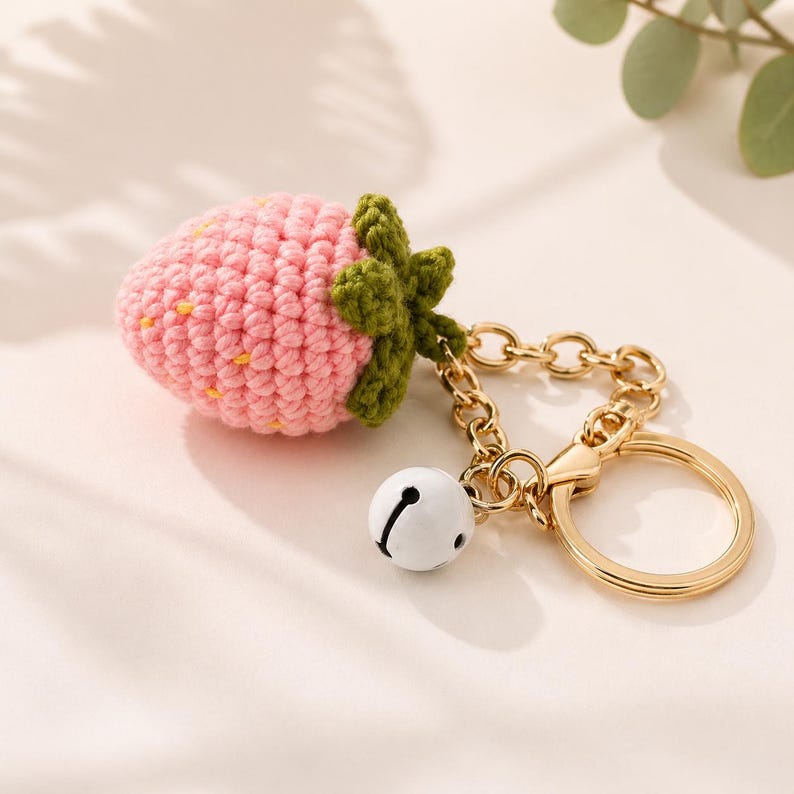 Gehäkelter Obst-Schlüsselanhänger, Amigurumi Plüsch, Taschenanhänger
