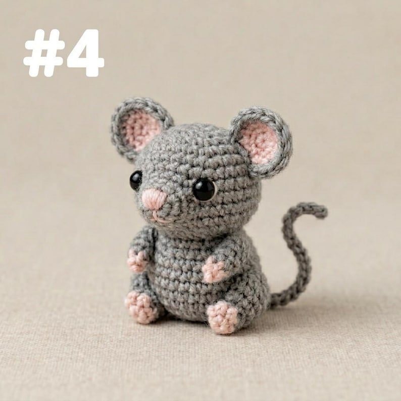 Handgemachter Mini Crochet Tier Schlüsselanhänger - 19 Styles Amigurumi Taschenanhänger - Niedlicher Plüsch Schlüsselanhänger aus Baumwollgarn - 6-7 cm