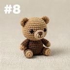 Handgemachter Mini Crochet Tier Schlüsselanhänger - 19 Styles Amigurumi Taschenanhänger - Niedlicher Plüsch Schlüsselanhänger aus Baumwollgarn - 6-7 cm