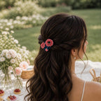 Mikrogehäkelte Manuka Haarspange Braut Haarschmuck Hochzeit Handgemacht