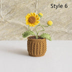 Gehäkelter Blumenstrauß Topfpflanze, Handgestrickte Blume, Ewige Wohnkultur