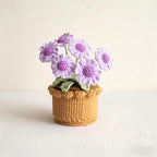 Gehäkelte Topfblumen Vergissmeinnicht, Baumwollgarn Tischdeko, Bürogeschenk
