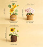 Gehäkelte Topfblumen Vergissmeinnicht, Baumwollgarn Tischdeko, Bürogeschenk