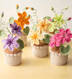 Gehäkelte Topfblumen Vergissmeinnicht, Baumwollgarn Tischdeko, Bürogeschenk