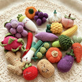 Gehäkelte Obst Gemüse Schlüsselanhänger, Gestrickte Lebensmittel Taschenanhänger, Amigurumi Plüsch Accessoire