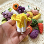 Gehäkelte Obst Gemüse Schlüsselanhänger, Gestrickte Lebensmittel Taschenanhänger, Amigurumi Plüsch Accessoire