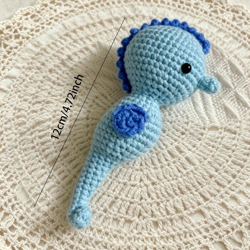 Gehäkelte Meerestiere Schlüsselanhänger, Amigurumi Oktopus Seepferdchen Muschel Taschenanhänger, Handgemacht, Set