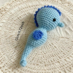 Gehäkelte Meerestiere Schlüsselanhänger, Amigurumi Oktopus Seepferdchen Muschel Taschenanhänger, Handgemacht, Set