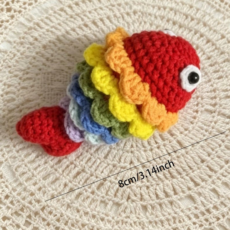 Gehäkelte Meerestiere Schlüsselanhänger, Amigurumi Oktopus Seepferdchen Muschel Taschenanhänger, Handgemacht, Set