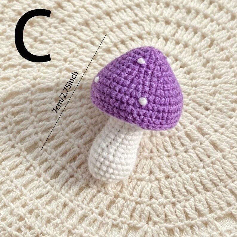Gehäkelter Pilz Schlüsselanhänger, Amigurumi Fliegenpilz Taschenanhänger, Woodland Fairycore Anhänger