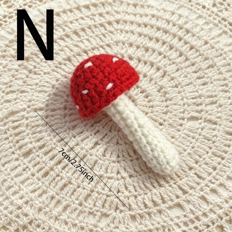 Gehäkelter Pilz Schlüsselanhänger, Amigurumi Fliegenpilz Taschenanhänger, Woodland Fairycore Anhänger