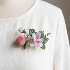 Art-Deco Apfel Blume Brosche, Miniatur Häkelblumen Anstecker für Frauen