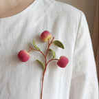 Art-Deco Apfel Blume Brosche, Miniatur Häkelblumen Anstecker für Frauen