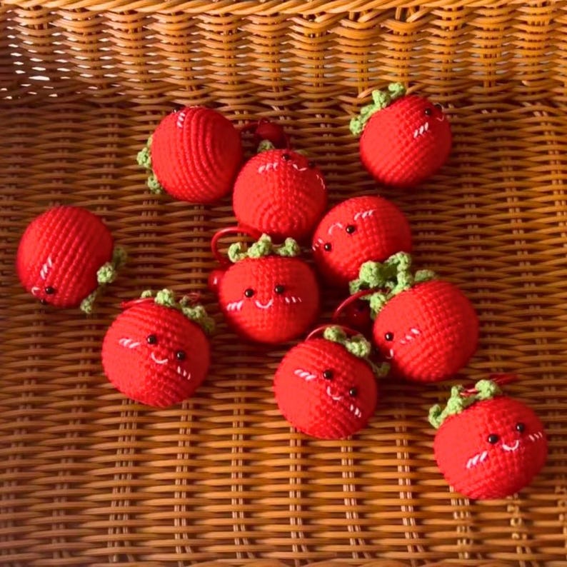 Obst Gemüse Schlüsselanhänger Amigurumi Taschenanhänger Autoaccessoire Handgehäkelt