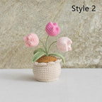 Gehäkelter Blumenstrauß Topfpflanze, Handgestrickte Blume, Ewige Wohnkultur